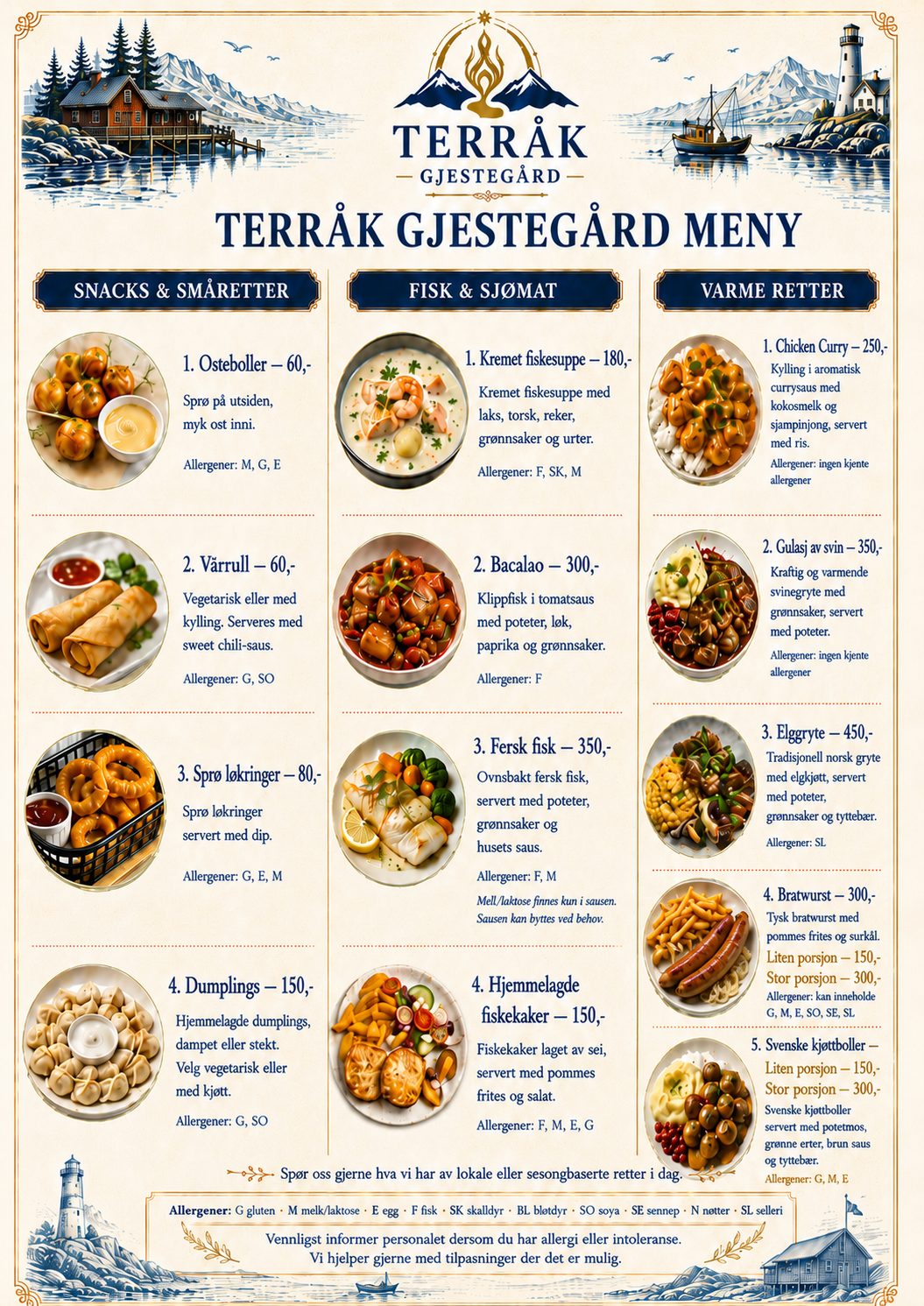 Main menu — Færingen Spiseri