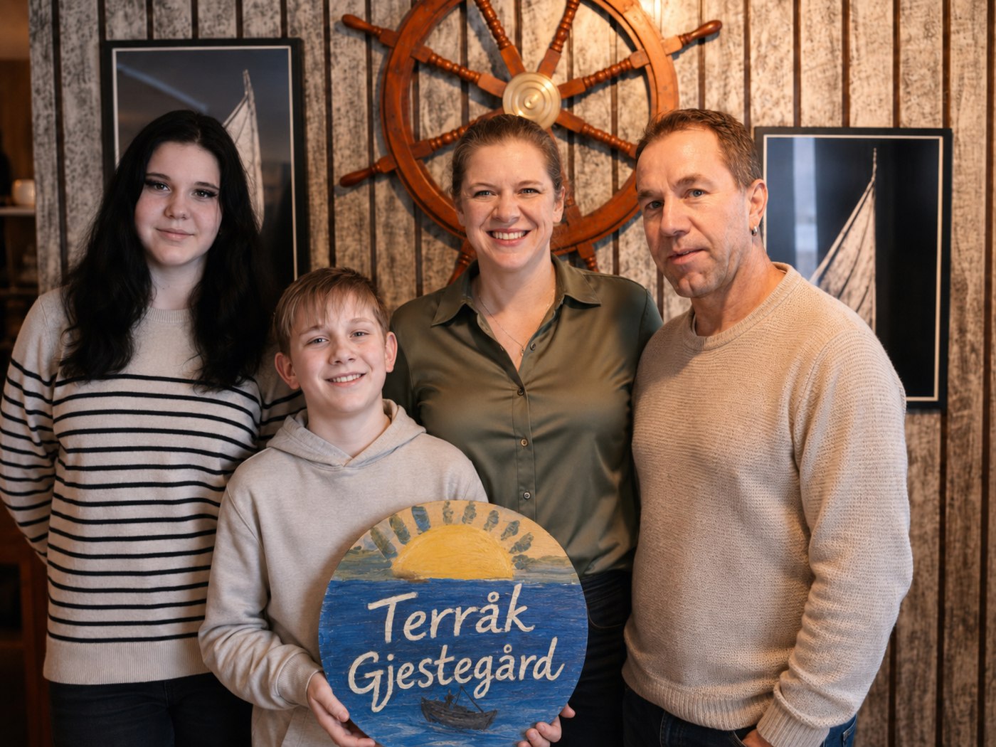 The Krause family — Olga, Nico and the children at Terråk Gjestegård